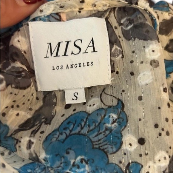 Misa Los Angeles Dress Small Floral Jaipur Smocked Boho Maximalist Ruffle - Picture 10 of 12